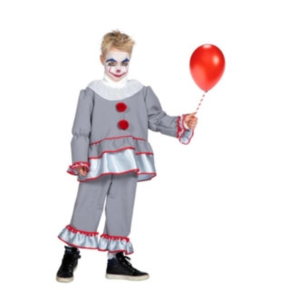 Halloween Clown Barndräkt Grå