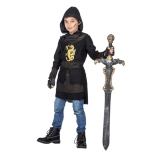 Drakkrigare Barndräkt Svart/Guld