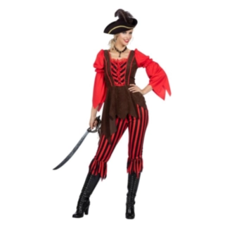 Piratlady Maskeraddräkt Röd/Brun