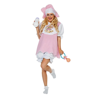 Rosa Vuxenbaby Maskeraddräkt
