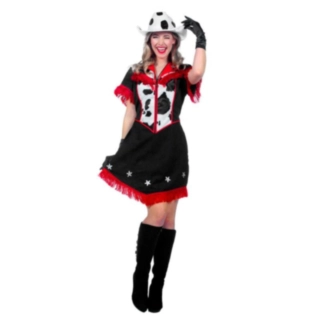 Cowgirl Maskeradklänning Röd/Svart