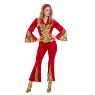 Disco Glitter Maskeraddräkt Röd/Guld