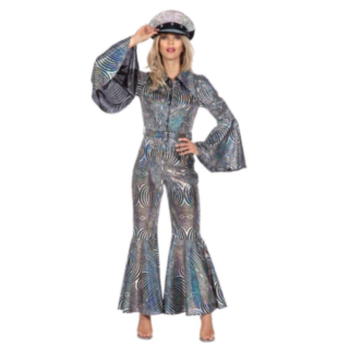 Disco Catsuit Maskeraddräkt Silver