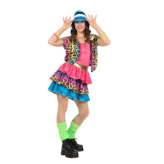 80-tal Neon Partyklänning Maskeraddräkt