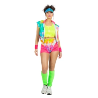 Aerobic Babe Maskeraddräkt Rosa/Gul