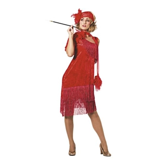 Röd Charleston Diva Maskeraddräkt