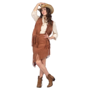 Cowgirl Fransig Maskeraddräkt Brun