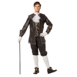 Barock Markis Maskeraddräkt Svart