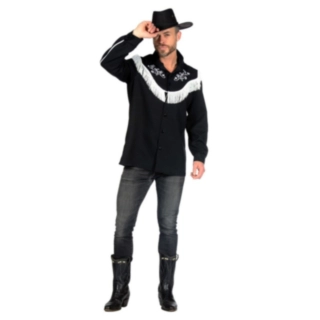 Western Cowboyskjorta Svart/Vit