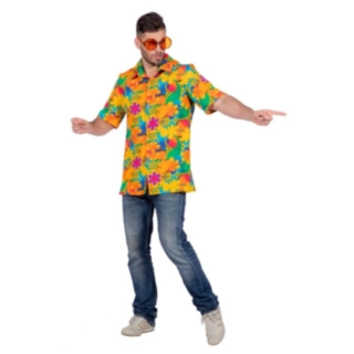 Hawaiiblommor Skjorta Orange/Grön