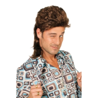 80-tal Mullet Peruk Brun