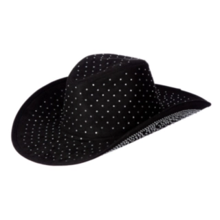 Strass Cowboyhatt Svart