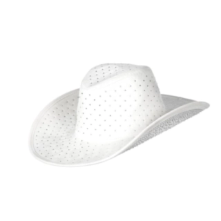 Strass Cowboyhatt Vit
