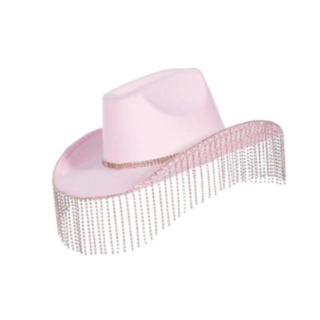 Glitter Cowboyhatt Ljusrosa
