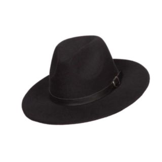 Fedora Med Bälte Svart