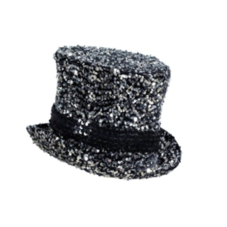 Glittrande Tophat Silver/Svart