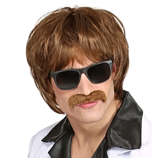 60-tal Peruk med Mustasch