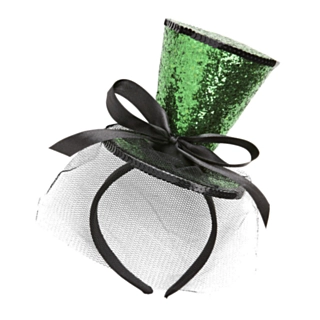 Glitter Hög Hatt Diadem Grön