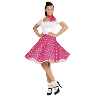Polka 50-tal Kjol Rosa