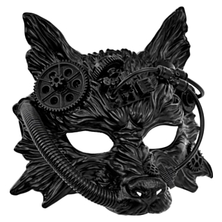 Steampunk Varg Mask Svart