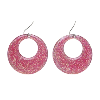 60-tal Glitterörhängen Rosa