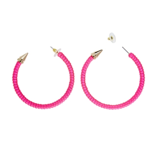 80-tal Ringar Örhängen Neonrosa