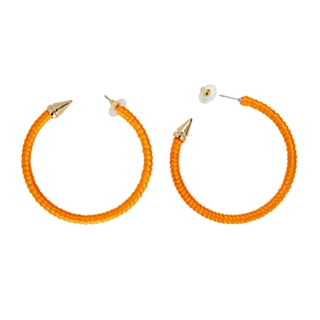 80-tal Hoops Örhängen Neonorange