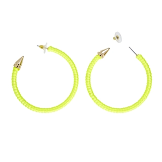 80-tal Hoops Örhängen Neongula