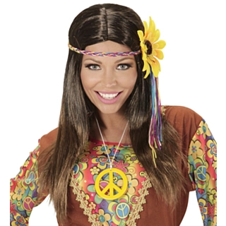 Brun hippie peruk
