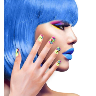 Neon Paint Splash Naglar