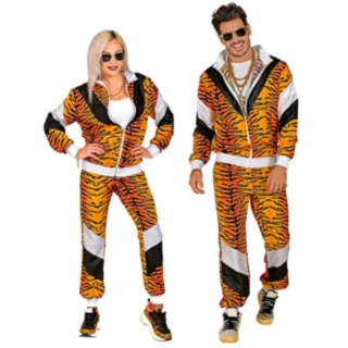 80-tal Träningsoutfit Maskeraddräkt Tigertryck