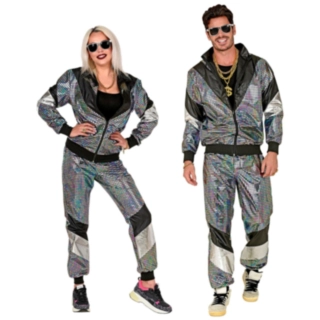 80-tal Reflekterande Träningsoutfit Maskeraddräkt