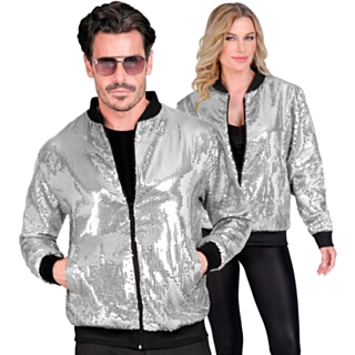 Paljett Bomberjacka Silver