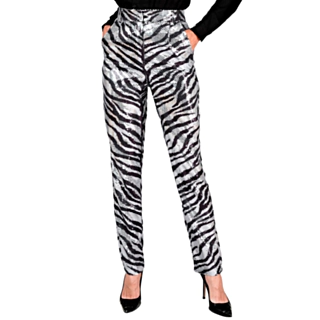 Zebra Paljettbyxor Silver