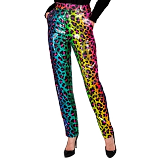 Leopard Paljettbyxor Regnbåge