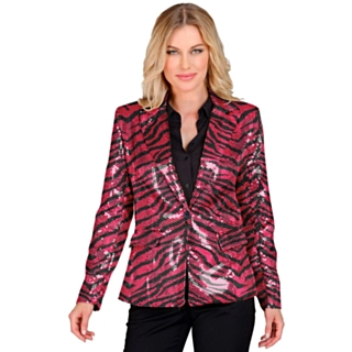 Disco Zebra Paljettkavaj Rosa