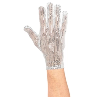 Paljetthandske Silver