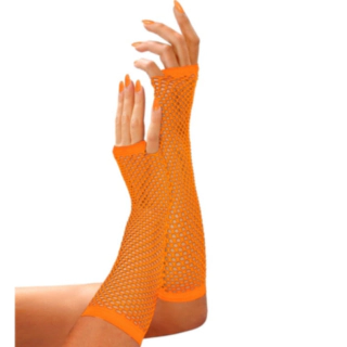 Neon Fingerlösa Näthandskar Orange
