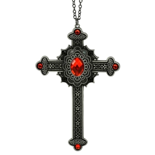 Gotiskt Kors Halsband Röd