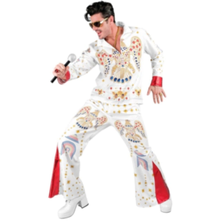 Rock’n’Roll Kung Maskeraddräkt Vit