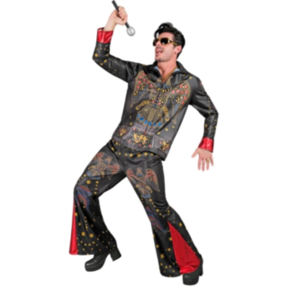 Rock'n'Roll Kung Maskeraddräkt Svart