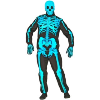 Neon Skelett Maskeraddräkt Turkos