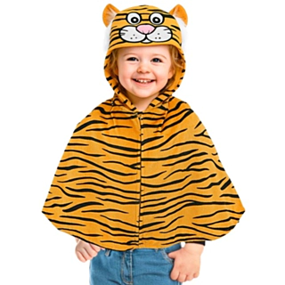 Tiger Plyschponcho Barndräkt