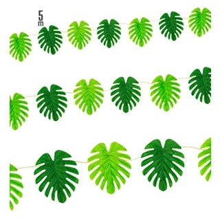 Monstera Blad Girlang Grön