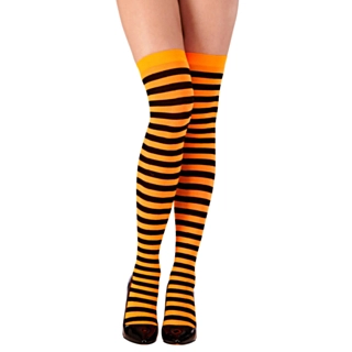 Randiga Knästrumpor Orange