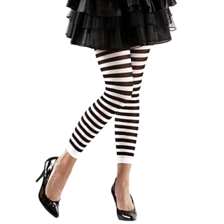 Randiga Leggings Svart/Vit