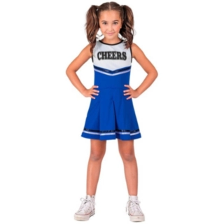 College Cheerleader Barndräkt Blå