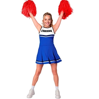 Amerikansk Cheerleader Maskeraddräkt Blå