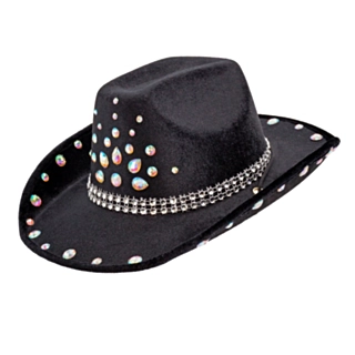 Diamant Cowboyhatt Svart