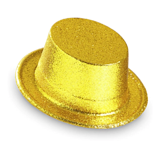 Guldig glitter topphatt